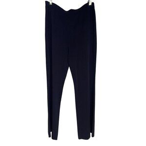 High-Waisted Navy Blue Trousers With Stretch Band & Elegant Fit Womens Size L